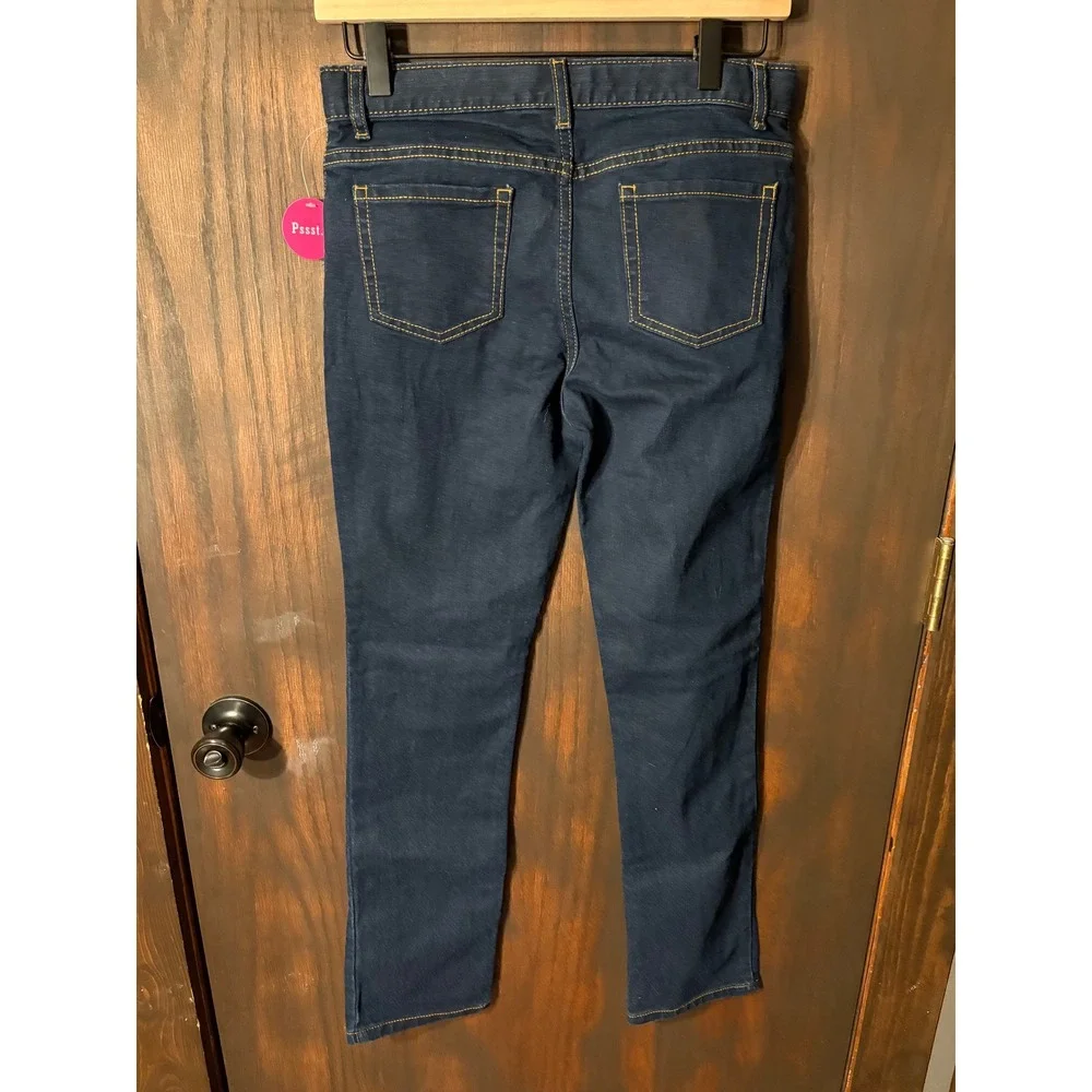 The Childrens Place Girls Skinny Jeans Blueberry Wash Dark Indigo Denim Size 14